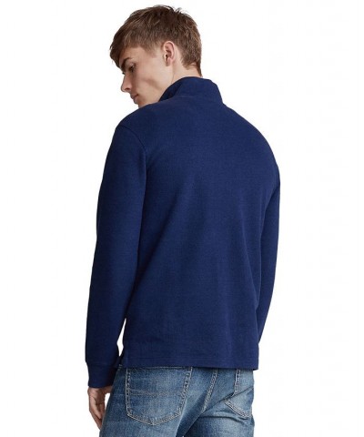 Men's Estate-Rib Cotton Quarter-Zip Pullover Blue $31.16 Sweaters