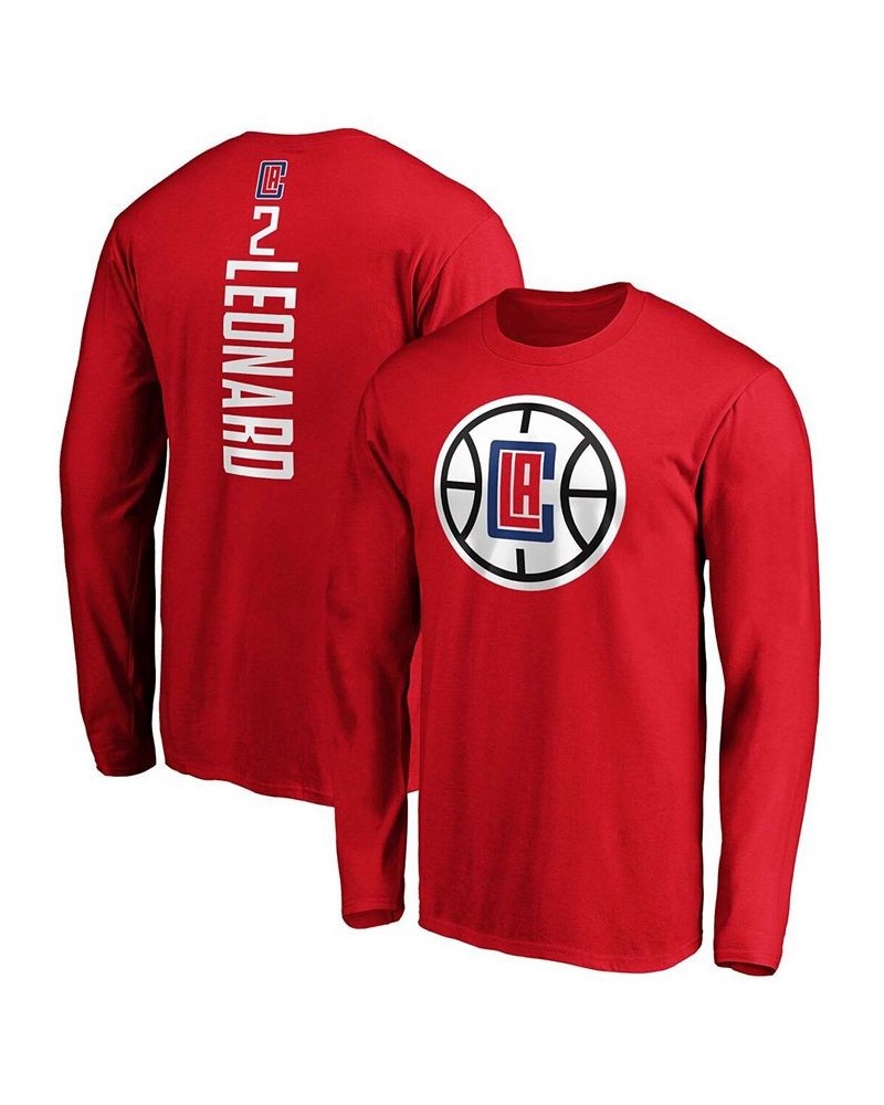 Men's Kawhi Leonard Red LA Clippers Team Playmaker Name Number Long Sleeve T-shirt $19.97 T-Shirts