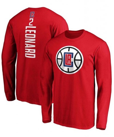 Men's Kawhi Leonard Red LA Clippers Team Playmaker Name Number Long Sleeve T-shirt $19.97 T-Shirts