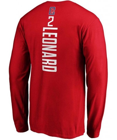 Men's Kawhi Leonard Red LA Clippers Team Playmaker Name Number Long Sleeve T-shirt $19.97 T-Shirts