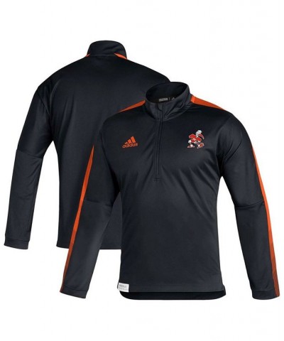 Men's Black Miami Hurricanes 2021 Sideline Primeblue Quarter-Zip Jacket $34.97 Jackets