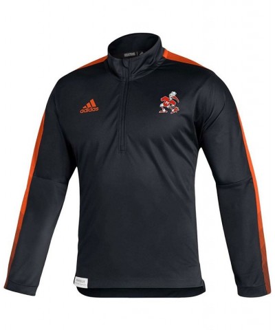 Men's Black Miami Hurricanes 2021 Sideline Primeblue Quarter-Zip Jacket $34.97 Jackets