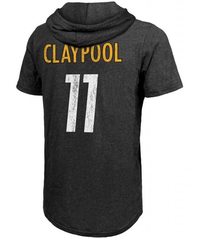 Men's Chase Claypool Heathered Black Pittsburgh Steelers Name Number Tri-Blend Hoodie T-shirt $24.48 T-Shirts