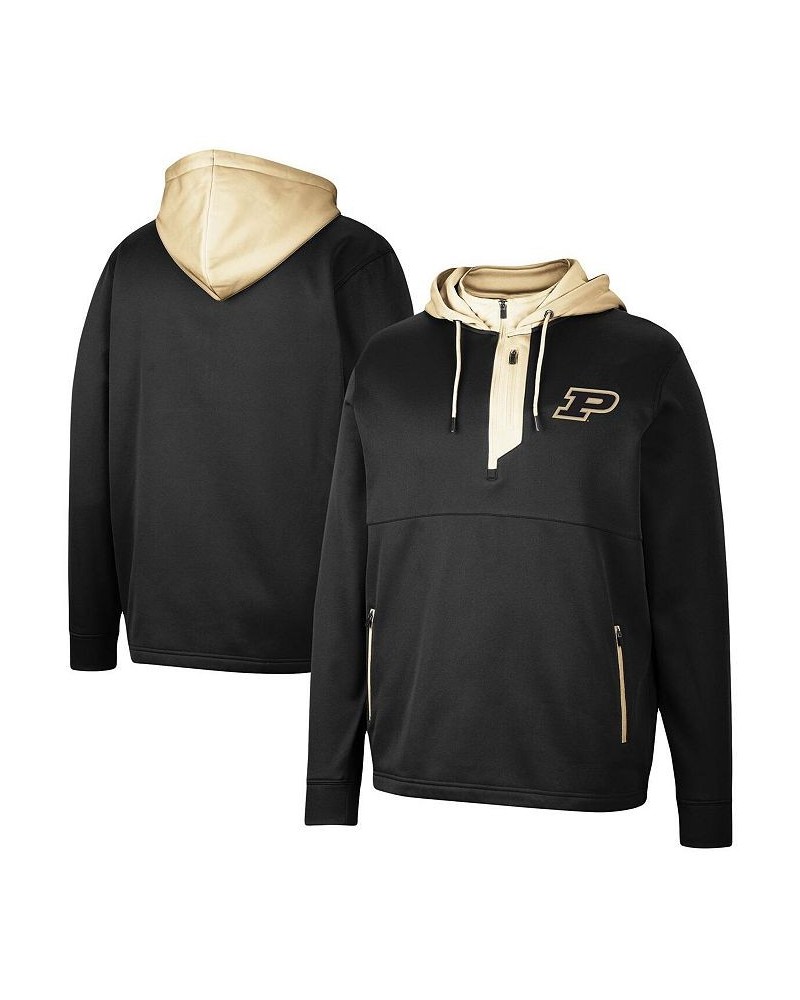 Men's Black Purdue Boilermakers Luge 3.0 Quarter-Zip Hoodie $34.85 Sweatshirt