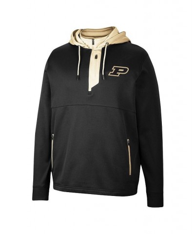 Men's Black Purdue Boilermakers Luge 3.0 Quarter-Zip Hoodie $34.85 Sweatshirt