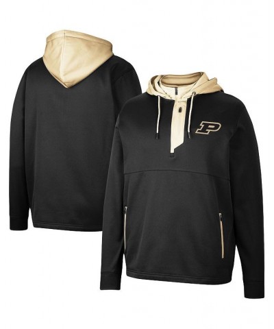 Men's Black Purdue Boilermakers Luge 3.0 Quarter-Zip Hoodie $34.85 Sweatshirt