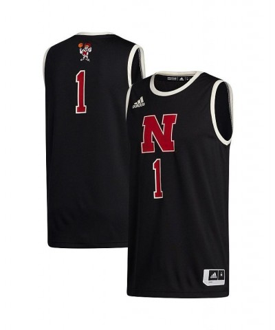 Men's Number 1 Black Nebraska Huskers Swingman Jersey $34.65 Jersey