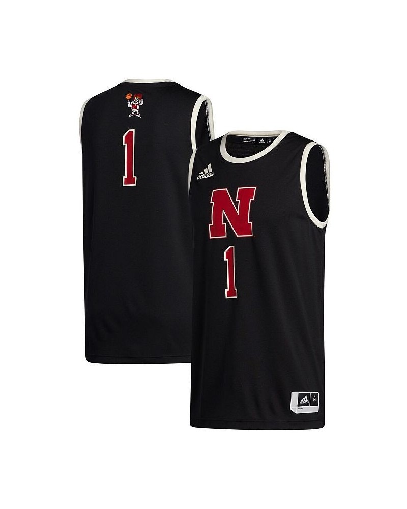 Men's Number 1 Black Nebraska Huskers Swingman Jersey $34.65 Jersey