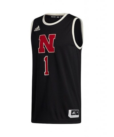 Men's Number 1 Black Nebraska Huskers Swingman Jersey $34.65 Jersey