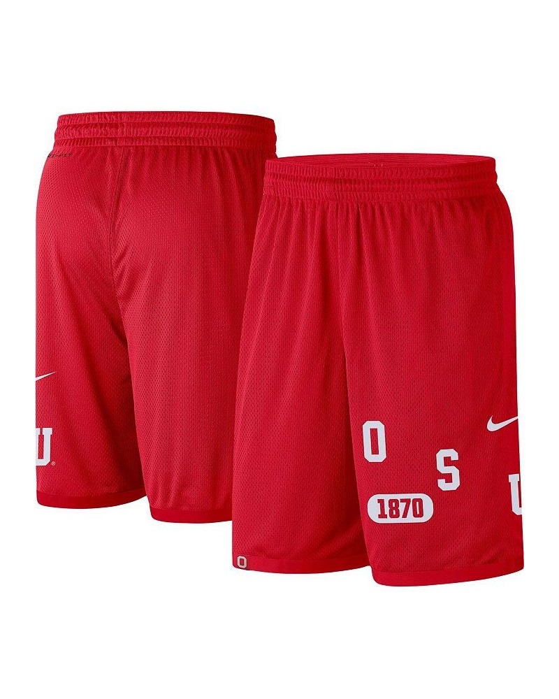 Men's Scarlet Ohio State Buckeyes Wordmark Performance Shorts $35.39 Shorts