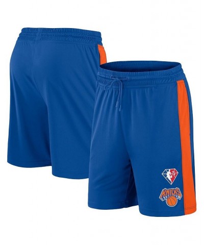 Men's Branded Blue, Orange New York Knicks 75th Anniversary Downtown Performance Practice Shorts $16.92 Shorts