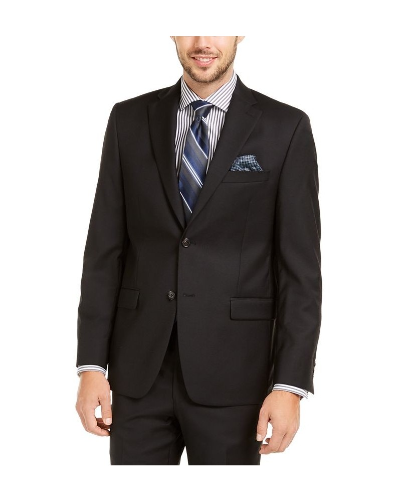 Men's Slim-Fit UltraFlex Stretch Solid Suit Separates Jacket Black $68.00 Suits