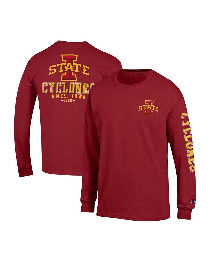 Men's Cardinal Iowa State Cyclones Team Stack Long Sleeve T-shirt $25.99 T-Shirts