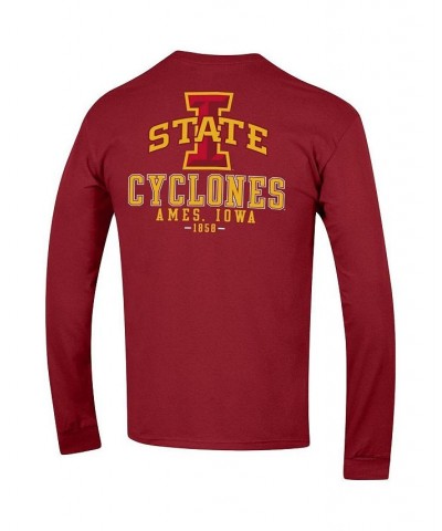 Men's Cardinal Iowa State Cyclones Team Stack Long Sleeve T-shirt $25.99 T-Shirts