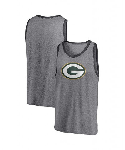 Men's Branded Heathered Gray and Heathered Charcoal Green Bay Packers Famous Tri-Blend Tank Top $20.39 T-Shirts