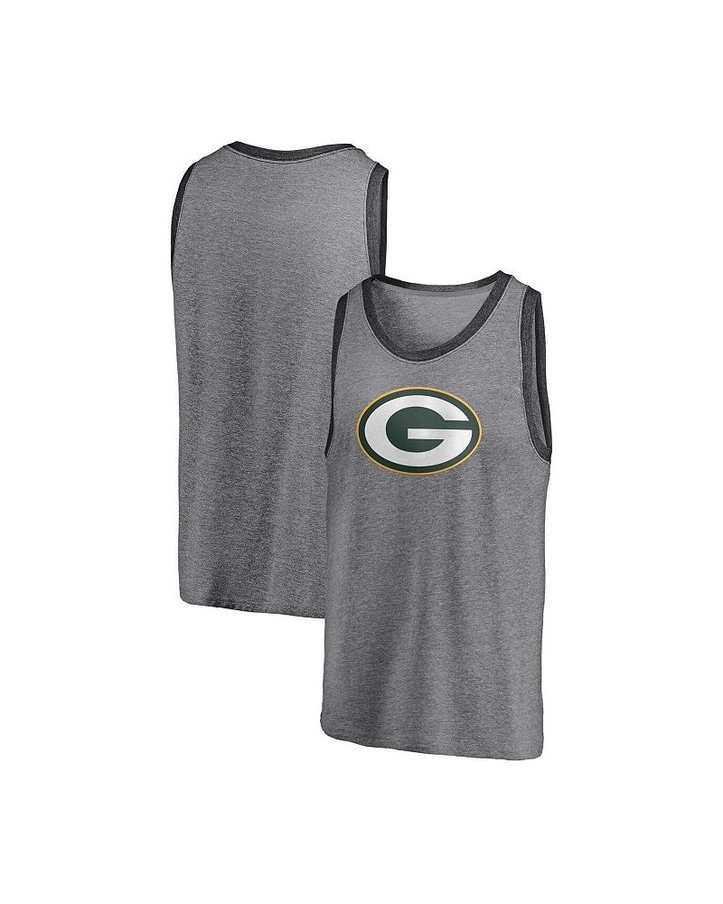 Men's Branded Heathered Gray and Heathered Charcoal Green Bay Packers Famous Tri-Blend Tank Top $20.39 T-Shirts