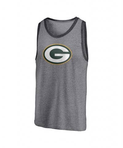 Men's Branded Heathered Gray and Heathered Charcoal Green Bay Packers Famous Tri-Blend Tank Top $20.39 T-Shirts