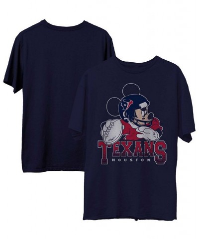 Men's Navy Houston Texans Disney Mickey QB T-shirt $25.64 T-Shirts