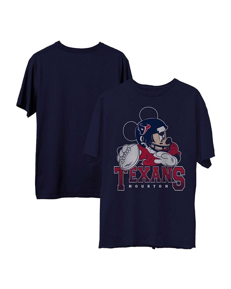 Men's Navy Houston Texans Disney Mickey QB T-shirt $25.64 T-Shirts