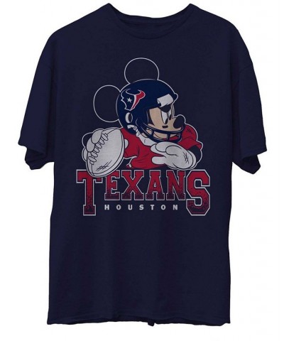 Men's Navy Houston Texans Disney Mickey QB T-shirt $25.64 T-Shirts