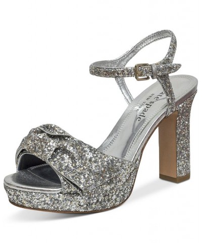 Women's Miya Glitter Dress Sandals Yellow $90.44 Shoes