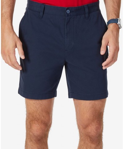 Men's Classic-Fit Stretch Flat-Front 6" Chino Deck Shorts Blue $29.19 Shorts