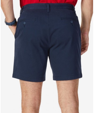 Men's Classic-Fit Stretch Flat-Front 6" Chino Deck Shorts Blue $29.19 Shorts