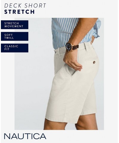 Men's Classic-Fit Stretch Flat-Front 6" Chino Deck Shorts Blue $29.19 Shorts