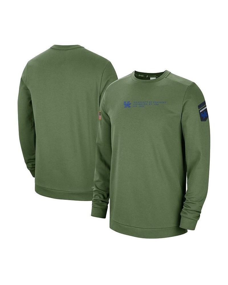 Men's Olive Kentucky Wildcats Military-Inspired Pullover Sweatshirt $31.98 Sweatshirt