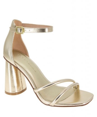 Women's Patria Square Toe Sandal Yellow $49.05 Shoes