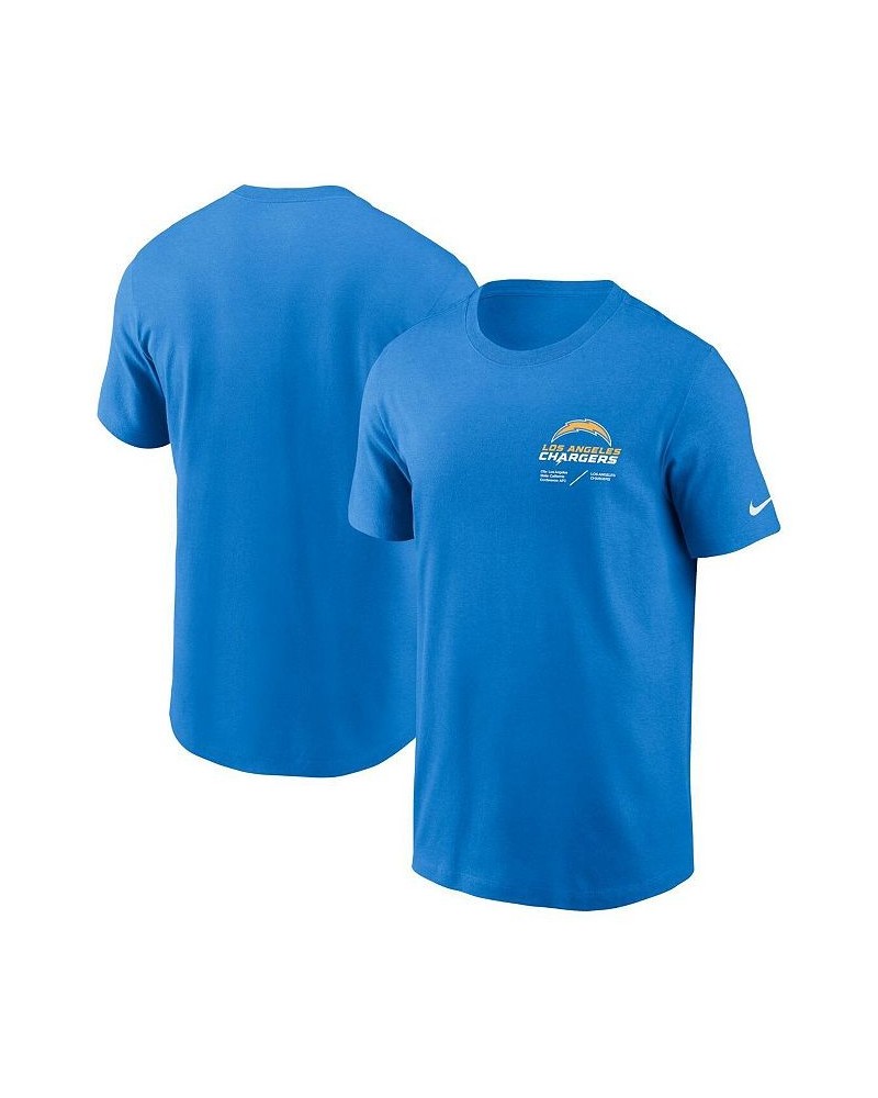 Men's Powder Blue Los Angeles Chargers Infograph Lockup Performance T-shirt $23.50 T-Shirts