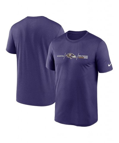 Men's Purple Baltimore Ravens Horizontal Lockup Legend T-shirt $24.00 T-Shirts