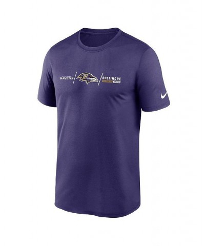 Men's Purple Baltimore Ravens Horizontal Lockup Legend T-shirt $24.00 T-Shirts