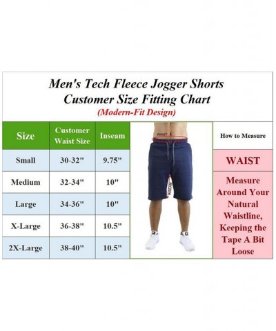 Men's Slim Fit Tech Fleece Performance Active Jogger Shorts Charcoal $18.36 Shorts