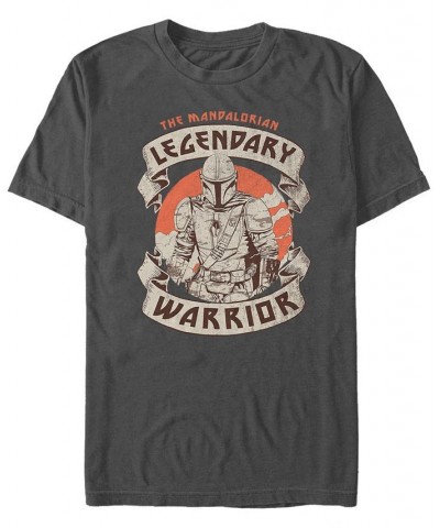 Star Wars The Mandalorian the Legendary Warrior Short Sleeve Men's T-shirt Gray $17.84 T-Shirts