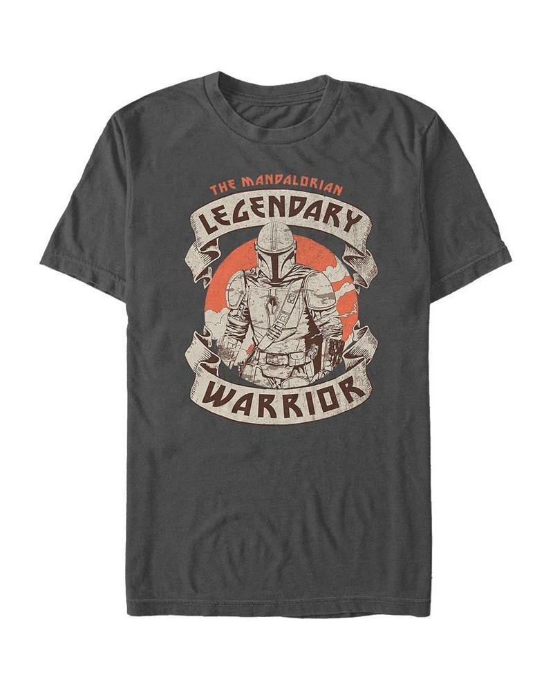 Star Wars The Mandalorian the Legendary Warrior Short Sleeve Men's T-shirt Gray $17.84 T-Shirts