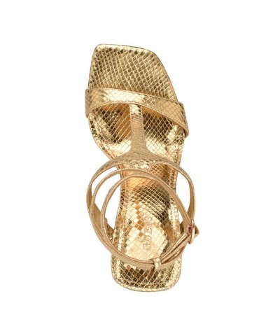 Women's Bacio Wedge Dress Sandals Gold $58.38 Shoes