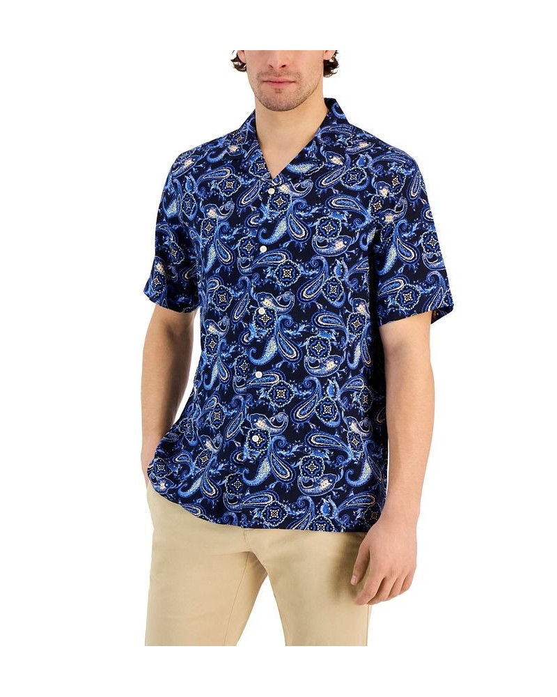 Men's Paisley Medallion Shirt Blue $14.40 Shirts