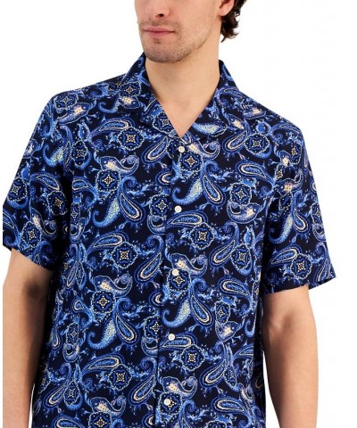 Men's Paisley Medallion Shirt Blue $14.40 Shirts