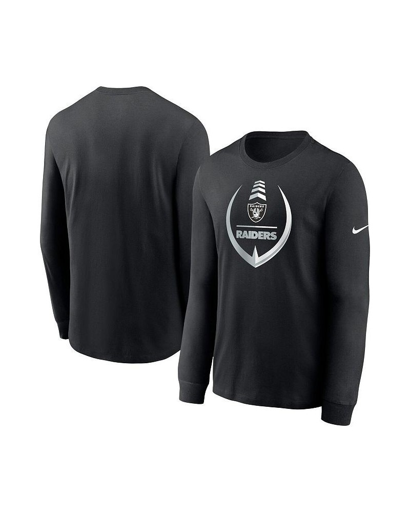 Men's Black Las Vegas Raiders Icon Legend Long Sleeve Performance T-shirt $24.93 T-Shirts