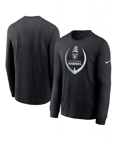 Men's Black Las Vegas Raiders Icon Legend Long Sleeve Performance T-shirt $24.93 T-Shirts