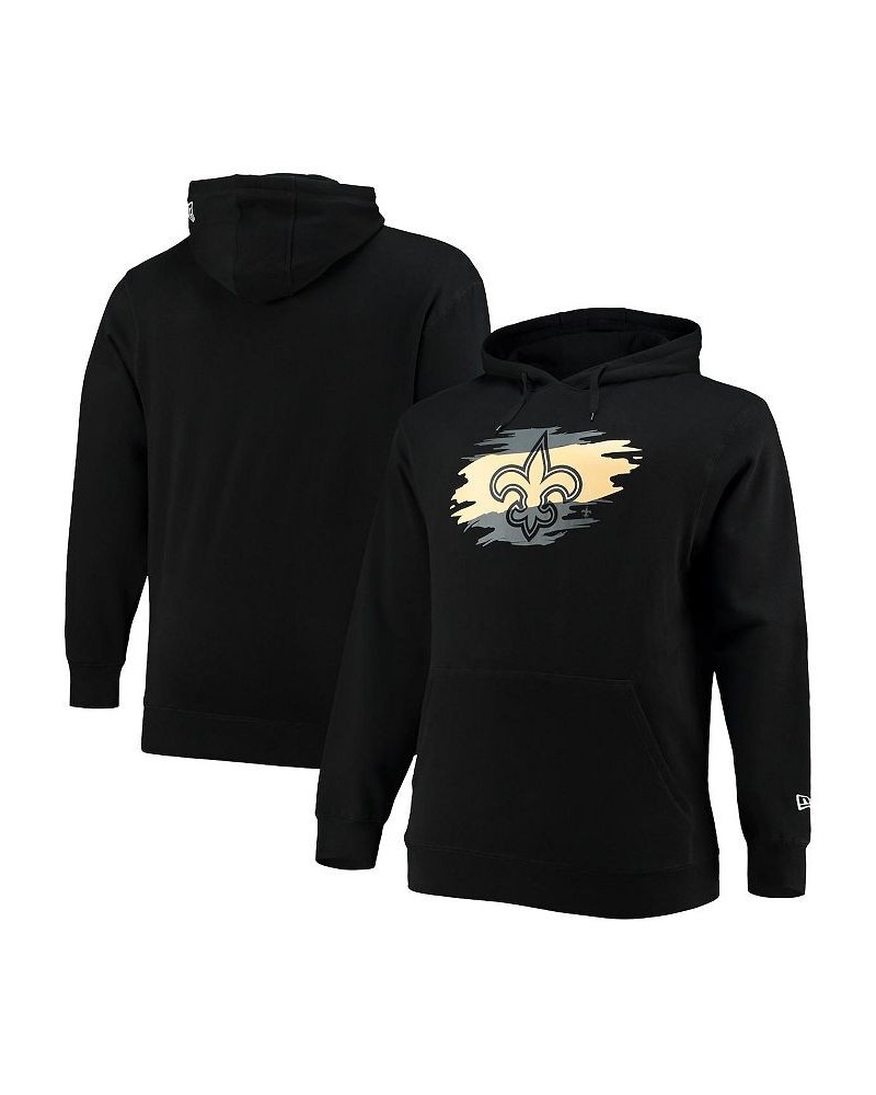 Men's Black New Orleans Saints Big and Tall Primary Logo Pullover Hoodie $29.04 Sweatshirt