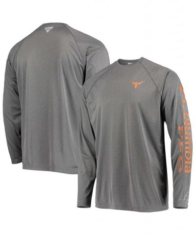 Men's Charcoal Texas Longhorns PFG Terminal Tackle Omni-Shade Long Sleeve T-shirt $25.99 T-Shirts