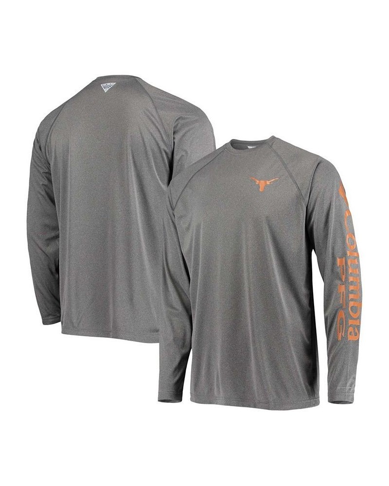 Men's Charcoal Texas Longhorns PFG Terminal Tackle Omni-Shade Long Sleeve T-shirt $25.99 T-Shirts