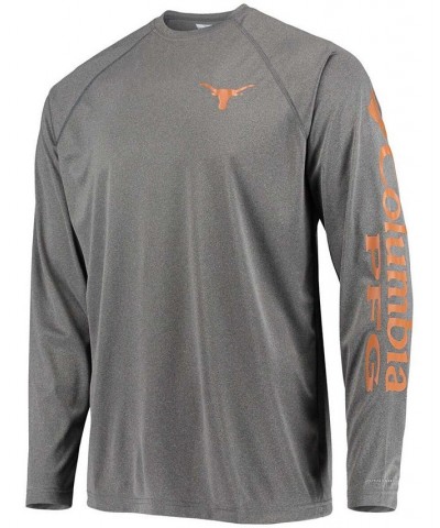 Men's Charcoal Texas Longhorns PFG Terminal Tackle Omni-Shade Long Sleeve T-shirt $25.99 T-Shirts