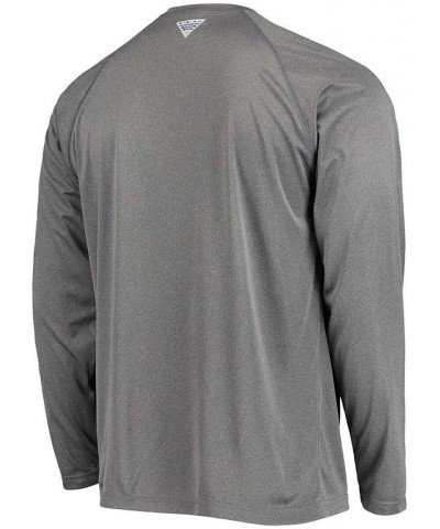 Men's Charcoal Texas Longhorns PFG Terminal Tackle Omni-Shade Long Sleeve T-shirt $25.99 T-Shirts