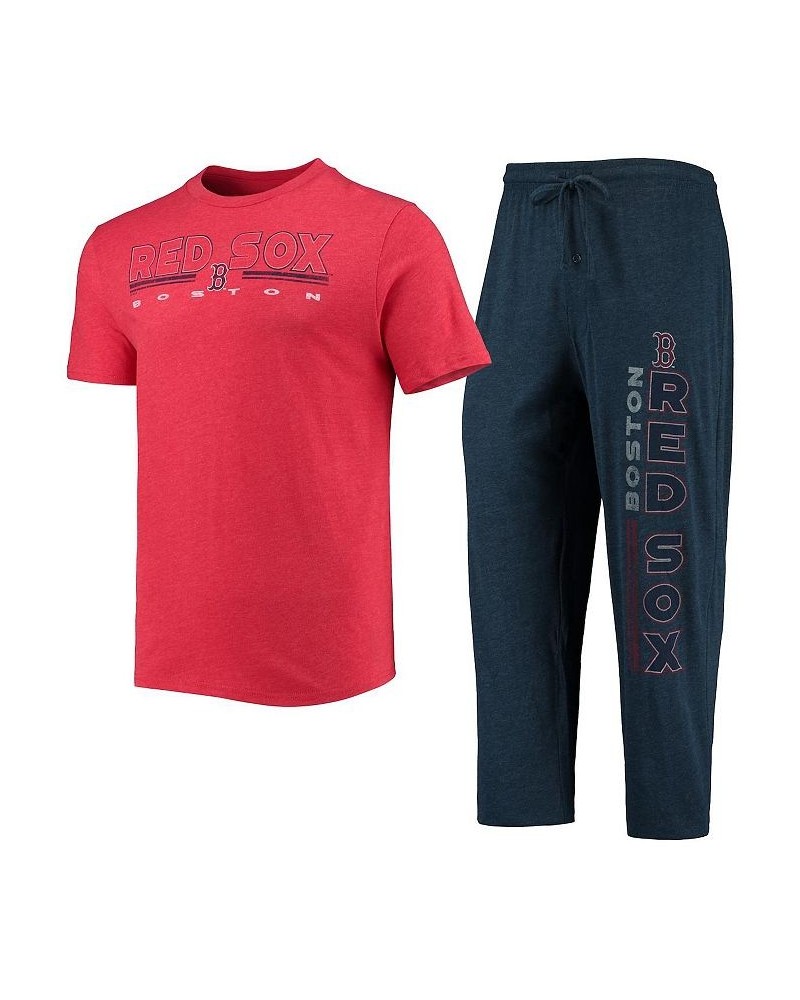 Men's Navy and Red Boston Red Sox Meter T-Shirt and Pants Sleep Set $35.00 Pajama