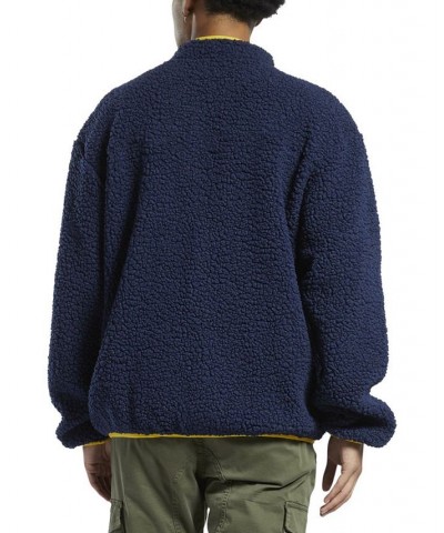 Men's Colorblocked Cord Sherpa-Fleece Jacket Blue $37.10 Jackets