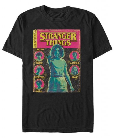 Stranger Things Men's Group Shot Comic Cover Short Sleeve T-Shirt Black $20.64 T-Shirts