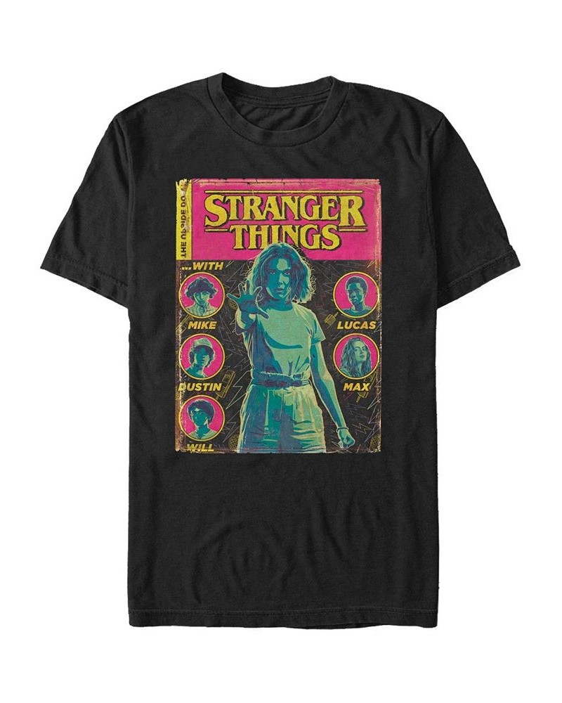 Stranger Things Men's Group Shot Comic Cover Short Sleeve T-Shirt Black $20.64 T-Shirts